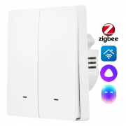 Выключатель Hommyn настенный zigbee 2 клавиши (без нейтрали) SWZBNN02W