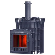 Печь для бани Гефест Авангард ЗК 35 (П2) Ураган в сетке Тюльпан