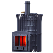 Печь для бани Гефест Авангард ЗК 40 (П2) Ураган в сетке Тюльпан