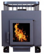 Банная печь ComfortProm премиум чугун (до 26 м. куб.) дверь со стеклом