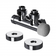 Узел нижнего подключения термостатический угловой Royal Thermo Design Pro 15мм М30х1,5 (Хром)