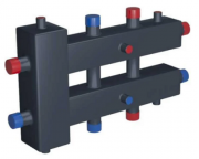 Гидравлический разделительный узел с коллектором ГРУ+КМГ 60-3ВУ сталь с 3-мя кронштейнами RISPA
