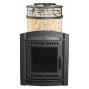 Банная печь ProMetall Атмосфера L Окаменевшее дерево ламель+сетка  с тоннелем