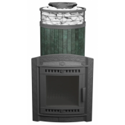 Банная печь ProMetall Атмосфера XL Верде Гватемала ламель+сетка с тоннелем