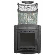 Банная печь ProMetall Атмосфера XL Жадеит ламель+сетка с тоннелем