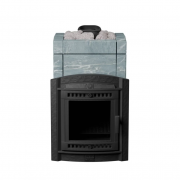 Банная печь ProMetall Атмосфера L в облицовке Талькохлорит+ корзина