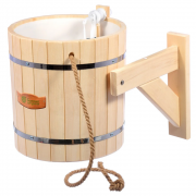 Обливное устройство Русский душ 20 л  c пластиковой вставкой и наливным клапаном в коробке, липа