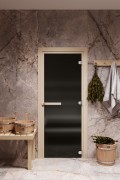 Дверь стеклянная для бани Cooper LITE 1900x700 графит матовый (коробка осина)