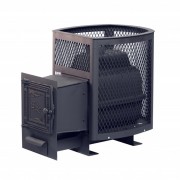 Печь банная чугунная Сибирь-24 Универсальная чугунная дверца (Сетка)