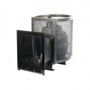 Печь банная чугунная Сибирь-24-ПРО Панорамная дверца (Сетка)