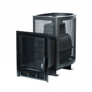 Печь банная чугунная Сибирь-22-ПРО Панорамная дверца (Сетка)