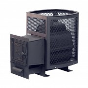 Печь банная чугунная Сибирь-20 Универсальная чугунная дверца (Сетка)