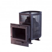 Печь банная чугунная Сибирь-20 Панорамная дверца (Сетка)