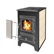 Печь-камин Везувий ПК-01 (270) с плитой и т/о бежевая 9 кВт
