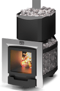 Печь для бани Теплодар Русь-сетка 18 л Панорама (без дверцы)