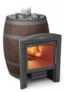 Печь для бани Термофор Вариата Баррель Inox витра палисандр