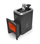 Печь для бани Термофор Гейзер 2014 Inox Витра ЗК ТО антрацит