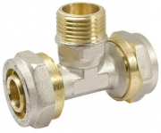 Тройник PROFACTOR никел./штуцер (Ц/Ш/Ц) 16x1/2''Mx16