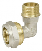 Уголок PROFACTOR латунный никел./штуцер (Ц/Ш) 20x3/4''M