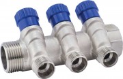 Коллектор Profactor латунный в/н с регулир. вентилями 3/4"х1/2" M (2)