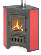 Печь-камин Везувий ПК-01 (220) с конфоркой угловой красный 9 кВт