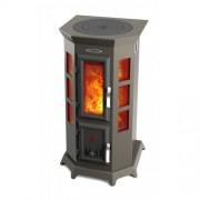 Отопительная печь Термофор Статика Секста, чёрная бронза