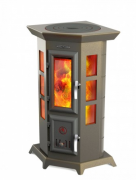 Отопительная печь Термофор Статика Квинта, чёрная бронза