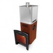 Печь для бани Термофор Бирюса 2013 Carbon Витра ЗК терракота