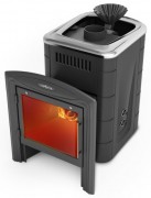 Печь для бани Термофор Гейзер Мини 2016 Carbon Витра ЗК ТО антрацит