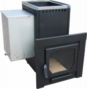 Печь для бани Варвара "Паленица" навесная панор. дверь