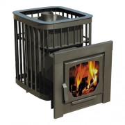 Печь для бани Варвара "Каменка" панорамная дверь