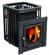 Печь для бани Варвара "Каменка" с конт. пан. дв. укор. топка