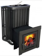 Печь для бани Варвара Терма Каменка с контуром панорамная дверь удлиненная топка