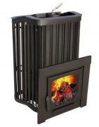 Печь для бани Варвара Терма Каменка с контуром панорамная дверь укороченная топка