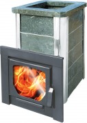 Печь для бани Варвара Сказка облицовка талькохлорит удлиненная топка