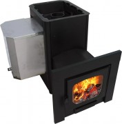 Печь для бани Варвара "Мини" навесн. панор. дверь удл. топка