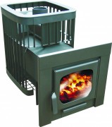 Печь для бани Варвара "Каменка Мини" панор. дверь удл. топка