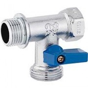 Кран шаровой трёхходовой хром. для CMA 1/2"х3/4"х1/2"
