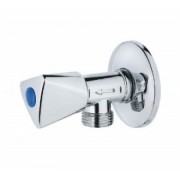 Вентиль угловой хромированный 1/2"х1/2" с металлической ручкой