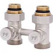 Узел подключения радиатора прямой с седельным затвором 3/4"