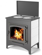 Печь-камин Везувий ПК-04 (240) с плитой беж 12 кВт