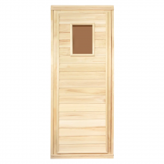 Дверь в баню деревянная со стеклом 1700x700 липа класс Б