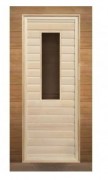Дверь в баню липа прямоугольное стекло 1900x700