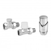 Комплект радиаторный с термоголовкой GT31, 1/2" прямой хром Ferro