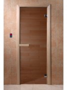 Стеклянные двери для бани Doorwood Бронза 1900x700