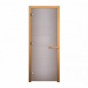 Стеклянная дверь для сауны Везувий Сатин Матовая 1900x700 (осина, стекло 8 мм, 3 петли)