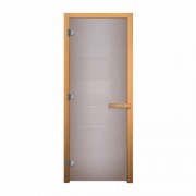 Стеклянная дверь для сауны Везувий Сатин Матовая 1900x700 (осина, стекло 8 мм, 3 петли)