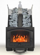 Печь для бани Добросталь Августа стоун стронг панорамная