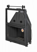 Каминная топка Экокамин Альфа 800 КB с контргрузом черный шамот