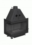 Каминная топка Экокамин Альфа 700 L два стекла левая чёрный шамот